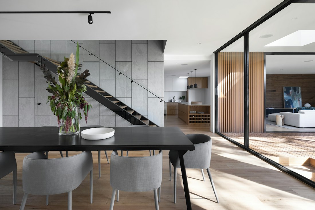Interior ilustrativo de Refúgio contemporâneo em Pinheiros